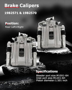 cciyu Rear Left & Right Brake Calipers Assembly w/Bracket 19B2571 19B2570 For Audi For TT 2000,For Volkswagen For Type-1 1998-2000,For Volkswagen For Golf 1999,For Volkswagen For Jetta 2000