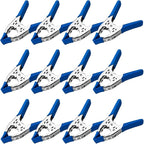 Lot of 12-6" inch Spring Clamp Large Super Heavy Duty Spring Metal Blue - 2.5 inch Jaw opening