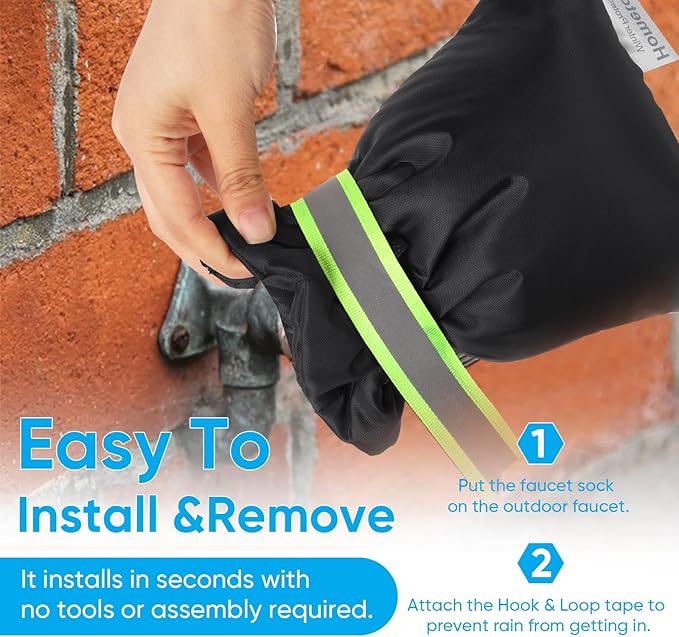 16Pack Outdoor Faucet Covers for Winter - 6.1"W x 8.3"H Outside Hose Bib Spigot Covers Protector Socks for Winter Freeze Protection Insulation Reusable Waterproof Insulated backflow Cover,Black
