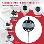 Digital Inner and Outer Radius Gauge with (10/20/30/60/100mm) Replaceable Measuring Claws,Radius Range: 5-700mm (0.2-27.5in), Measurement Range: displacements 0-12.7mm (0-0.5in)