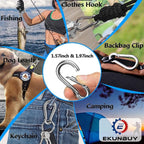 Spring Snap Hooks, 304 Stainless Steel Metal Clip Heavy Duty Rope Connector Small Snap Clamp Key Chain Link Buckle for Hammock Swing Set Outdoor Travel Camping Fishing Hiking