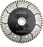 SHDIATOOL 4-1/2-Inch Diamond Cutting Disc, Granite Turbo Cutting Wheel, Saw Blades Two-in-One Design Cut Grind Sharpen Marble Concrete and Bricks