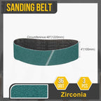 4 x 48 Inch Sanding Belt, 3 Pcs 36 Grit Zirconia Knife Sharpener Belts Work Sharpening for Belt Sander Knife Carving Tool Metal Working