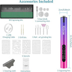 Electric Engraving Pen with Light, Mini DIY Electric Etching Machines with 44 Bits,USB Rechargeable Cordless Rotary Tool,Engraving Pen for Metal, Wood, Glass and Plastic（Gradient Purple）