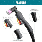 Pilot Arc Plasma Cutting Torch, AG60P 4 Meters High Frequency Air Plasma Cutting Torch AG60P Suitable for Plasma Cutter BTC500DP, BTC650DP, CUT55P
