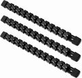 ALOANES 3 PC ABS Socket Organizer, 1/4 inch, Drive Socket Rail Holders, Heavy Duty Socket Racks, Black Rails with Black Clips