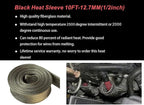 Heat Shield Sleeve Fuel Line Heat Shield Auto Hose Spark Plug Wire Cover Protectors Boots Roll 2500 Degree for Car&Auto Wire Loom Brake Cable (1/2" IDX10FT, Titanium)