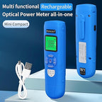 Rechargeable Optical Power Meter L-C70-15km mini Fiber Cable Tester Suitable for SC/FC/ST/LC Interface 4-in-1 Function Built-in 15km Visual Fault Locator RJ45 Network Testing with 1 FC-LC Adapter