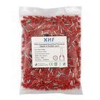 XHF 1000 PCS AWG 18/1.0mm² Wire Ferrules Insulated Copper Crimp Connectors, Crimp Pin Cord End Terminals Red