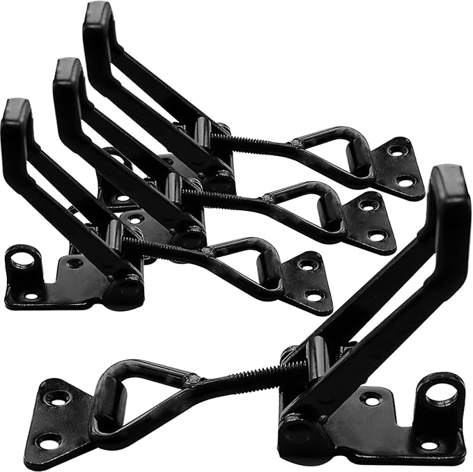 6Pack Heavy Duty Toggle Clamp Latch,4003 Style 1320lbs Capacity Pull Clamp Black Adjustable Quick Release Hasp Clamps for Smoker Cabinet Boxes Case Trunk Jig,Metal Toggle Latch Catch Set