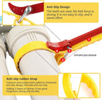 Strap Wrench 12 Inches, Water Filter Wrench Steel Handle Adjustable Strap Wrench for Replacing Water Filter, PVC Pipe Joints, Oil Filter, Swimming Pool Connection (Red Handle, Yellow Strap)