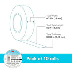 3M Temflex Multi-Purpose Vinyl Electrical Tape 165, Gray, 3/4 in x 60 ft (19 mm x 18 m), 10 Roll Pack