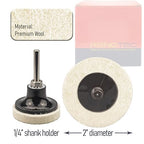 40 Pcs 2 Inch Wool Disc, Premium Compress Wool, Cleaning & Polishing, on Metal Polishing, 1 Pc Holder Include