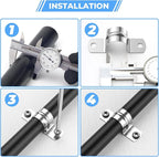 60Pcs 1 Inch (25mm) 304 Stainless Steel Conduit Clamps, U-Tube Strap Pipe Clamp 2 Hole Strap U Bracket Rigid Pipe Strap Clamps Metal Conduit Strap Tension Clips U-tube Clamp