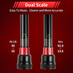 3/8-Inch Torque Wrench, Dual-direction 10-45ft.lb/13.6-61Nm, 72-Tooth Dual Range Scales Torque Wrench with Quick Release Reversible Head for Bike/Bicycle
