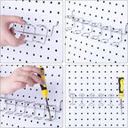 Hotop 2 Pieces Pegboard Screwdriver Holder Peg Board Tool Utility Hooks Pegboard Accessories Six-Tool Organizer Racks Accessory Multi-Ring Holder for Pliers(Silver)