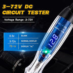 Test Light Probe Kit, 3-72V DC LED Digital Automotive Circuit Tester with Voltmeter, 18 Pieces Multi Function Auto Fuse Voltage Tester Electric Probe Test Kit with Black Carrying Case