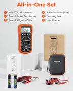 Crenova MS8233D Multimeter 6000 Counts Digital Multimeter DC AC Volt Meter Ohm Volt Amp Tester Measures Voltage Current Resistance Capacitance Continuity Diode Duty-Cycle Frequency NCV Live Wire Test