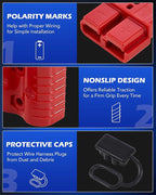 ORION MOTOR TECH Wire Connector 4 Pack, 175A Wire Harness Plug Kit for 2 Gauge Cables, 12V to 36V Battery Quick Connect Disconnect Set for Car Bike ATV Winches Lifts Motors More, Set of 4, Red