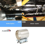 Butt Joint Band Clamps,Exhaust Muffler Clamp Exhaust Pipe Clamps Sleeve Stainless Steel (2, 2.5'')