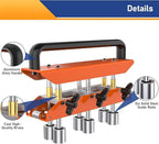3 Station Roller, 0-90 ° Angle Large Radius Sheet Roller Bender, Aluminum Standing Seam Roofing Tools (Brown)