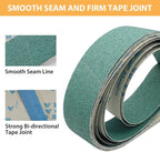 2 x 42 Inch Ceramic Sanding Belts, 2x42 Metal Grinding Belt, 60/80/120/180/240/400 Grit Sander Belt for Knife Making, Deburring, 6 Pack