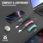 WORKPRO 3-Pack Folding Utility Knife, Compact EDC Box Cutter with G10 Handle, Axis Lock & Belt Clip, Quick Change Blade Razor Knife for Cardboard, Plastic, Cartons, Leather & Rope