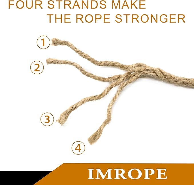 3mm x 2000 Feet Natural Jute Rope, Twine for Gardening Tomato Climbing Plant Tie Floristry Crafts Gift Wrapping Packing Decor