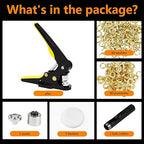 ZONG LAN Heavy Duty Grommet Tool Kit Eyelet Machine Punch Tool Kit with of 3/5" Die and 80 Sets Gold Brass Grommets for Tarp Leather Fabric Curtains