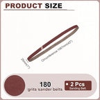 HARFINGTON 1 x 42 Inch Sanding Belts, 2 Pcs 180 Grits Aluminum Oxide Abrasive Belt Sander File Belt for Woodworking, Metal Polishing, Knife Sharpener