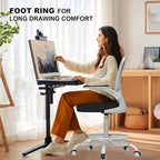 Ergonomic Drafting Chair, Tall Office Chair with Flip-up Armrests, Breathable Mesh High Desk Chair with Lumbar Support Adjustable Footrest Ring for Standing Desk Grey Black