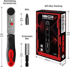 Angle Ratchet Screwdriver Set: 10 Piece Magnetic Bit with 90 degree Mini Offset Low Profile Reversible Drive Handle - DIY Bike Tight Spaces