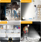 7200LM LED Work Light with 16FT Cord & Switch, 60W Outdoor Flood Light, IP66 Waterproof Portable Job Site Lighting with Stand, 5000K Dayight Worklight for Construction Garage Workshop Car Repairing