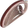 HARFINGTON 1/2 x 18 Inch Sanding Belts, 24 Pcs 120 Grits Aluminum Oxide Abrasive Belt Sander File Belt for Woodworking, Metal Polishing, Knife Sharpener