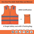 Safety Vests 20 Pack - Orange Reflective High Visibility Construction ANSI Class 2 Work Vests for Men,Woman,Hi Vis Mesh and Neon Silver Strip