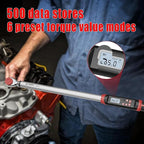 1/2-Inch Drive Digital Torque Wrench(12.5-250.8 ft-lbs./17-340Nm), Accurate to ±2%, Electronic Torque Wrench Set with Buzzer & LED Indicator for Bike Moto Car