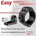 Thicken UTV LED Light Bar Mounts 2PCS, Heavy Duty CNC Aluminum 360° Adjustable Whip Light Mount Light bar Mounting Bracket, Fit 1.5''/1.75''/1.85''/2''/2.1'' Roll Cage