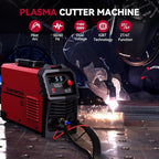 ARCCAPTAIN 55A Plasma Cutter, Large LED Display, Non-Touch Pilot ARC Plasma Cutting Machine, 120/240V Dual Voltage IGBT Inverter, 1/2" Clean Cut, Post Flow, 2T/4T, for Beginners DIY