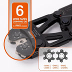 iCrimp Battery Cable Lug Crimping Tool for 8, 6, 4, 2, 1, 1/0 AWG Copper Cable Lugs, Battery Terminal Crimper