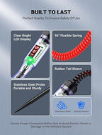 JASTIND 5-120V Digital Automotive Test Light with LED Voltage Display, Automotive Circuit Tester with Voltmeter & Stainless Probe, Voltage Light Tester with Alligator Clip for Car Fuse Circuit Testing