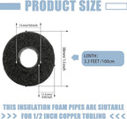 Amylove 36 Pcs 3.3 Feet Foam Pipe Insulation Foam Tube Insulating Water Pipe Pool Swim Noodles Heat Preservation Pipe Covers for Tubing Outdoor Freeze Protection (Black,1/2 Inch)
