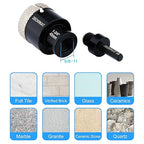Diamond Hole Saw, 1-3/4" Hole Saw for Tiles Granite Marble Ceramic Glass Porcelain, 45mm Core Drill Bit with 5/8-11 Thread and 3/8” Hex Shank Adapter for Angle Grinders & Drills