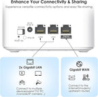 WAVLINK AX3000 WiFi 6 Mesh System 2 Pack - Covers up to 5000 Sq.Ft., Speeds up to 3.0 Gbps, Replaces Wireless Router and WiFi Extender Signal Booster, Easy Setup, Smart App Control
