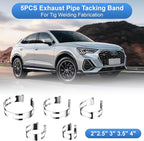 5Piece Stainless Steel Exhaust Pipe Clamps, Universal, for Welding and Exhaust Repairs (2" 2.5" 3" 3.5" 4")