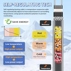 120V 35FT Self-Regulating Pre-assembled Water Pipe Heat Cable for Pipe Freeze Protection, Energy-Saving Pipe Heating Cable Keeps Water Flowing at -40°F