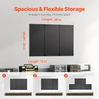 VEVOR Metal Pegboard Panels, 24" x 12" Pegboard, 3 Panels, Heavy Duty Steel Peg Board Wall Organizer, for Living Room Garage Tool Storage Workbench Office Organization Craft Room Kitchen Home, Black