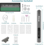 Electric Engraving Pen with Light, Mini DIY Electric Etching Machines with 44 Bits,USB Rechargeable Cordless Rotary Tool,Engraving Pen for Metal, Wood, Glass and Plastic,Dark Grey