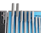 Accusize Industrial Tools Over and Under Sizes 0.1240'' Thru 0.5010'' HSS M2 Premium Chucking Reamer Set, Right Hand Cut, 14pcs/Set, 5528-SX00