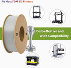 PLA+ 3D Printer Filament 1.75mm No Tangle, Neatly Wound Filament Net Weight 250g Spool, PLA Pro Plus,Silk Silver