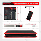 31PCS Metal & Wood File Rasp Set, Half-Round/Round/Triangle/Flat 4pcs Large Tools, 14pcs Needle Files and a Pair of Electric Files, 1PC Brush, 1PC Working Gloves and 10PCS Emery Papers